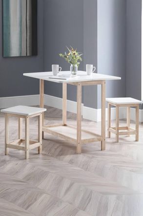 Julian Bowen Bergen Compact Folding 2 Seater Bar Set in White