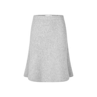 Sams&oslash;e & Sams&oslash;e Soft Grey Knit A-Line Skirt - female - Sams&oslash;e Sams&oslash;e - Short Skirts - Gray - L - Skirts