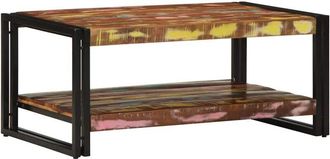 vidaXL Mesa De Centro Multicolor 90x50x38 Cm Madera Maciza Reciclada Vidaxl