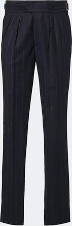 Rubinacci Striped virgin wool straight pants