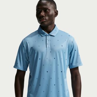 Nike Mens Par Dri-FIT Short-Sleeve Golf Polo in Blue | IB0227-486