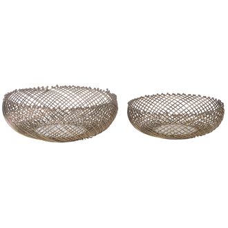 Beliani Beliani - Conjunto De 2 Cuencos De Metal Dorado Dise&ntilde;o Calado Accesorio Decorativo Baliung