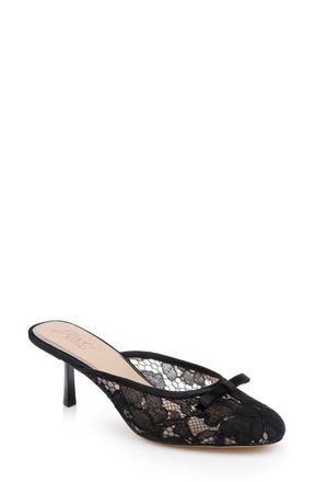 Badgley Mischka Elliot Mule in Black Satin at Nordstrom, Size 6.5