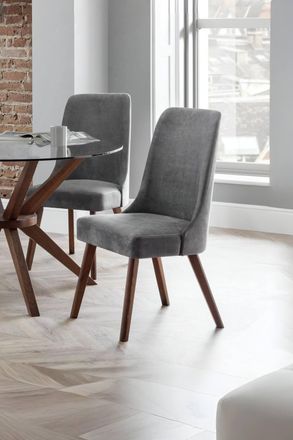 Julian Bowen Huxley High Back Upholstered Dining Chair (Set of 2) in Grey