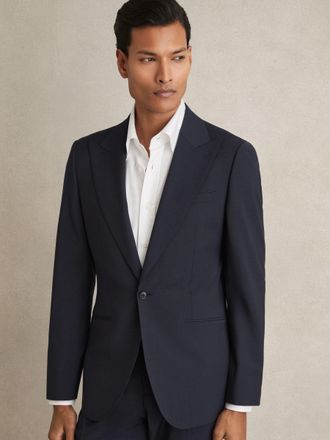 Reiss Bright Blue Dream Regular-fit Single-breasted Wool-blend Suit Blazer, 44R