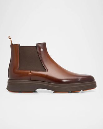 Santoni Men & apos;s Easy Nova Leather Chelsea Boots