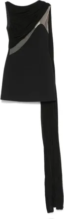 DAVID KOMA Zwarte Tule Minijurk voor Vrouwen - Dames - Feestkleedjes - Zwart - 2XS - Tule - Kleedjes