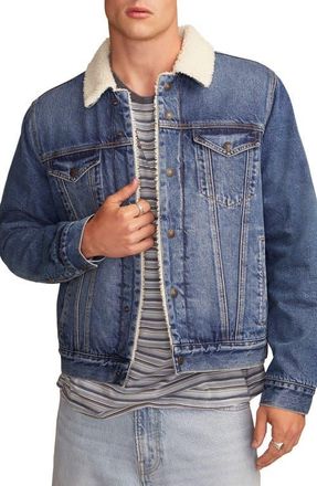 Lucky Brand Denim Jacket with Faux Shearling Lining in Cold Spring at Nordstrom, Size Xx-Large