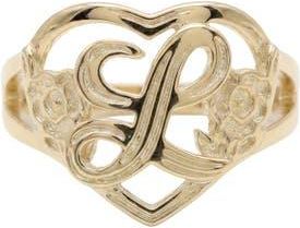 The M Jewelers NY The Cutout Flower Heart Letter Ring in Gold L at Nordstrom, Size 8
