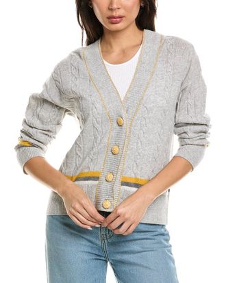 Brodie Varsity Cable Cashmere Cardigan