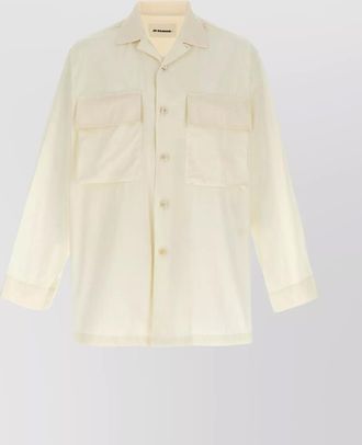 Jil Sander embroidered logo shirt long sleeves