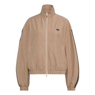adidas (WMNS) adidas Checks Track Top Asia SIzing Crystal Linen Aurora Coffee Orbit Green LE8307