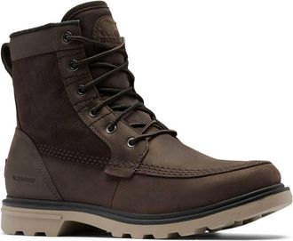 Sorel Mens Carson Storm Wp Boots In Blackened Brown, Khaki Ii