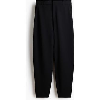 H&M Jersey Barrel-leg Trousers in Black at Nordstrom, Size X-Small