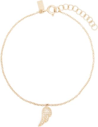 EF Collection 14kt yellow gold Angel Wing diamond bracelet - women - 14kt Yellow Gold/Diamond - One Size