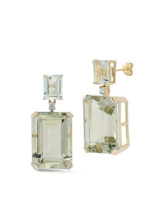 Mateo Bijoux Orecchini pendenti in oro giallo 14kt con diamanti e ametista