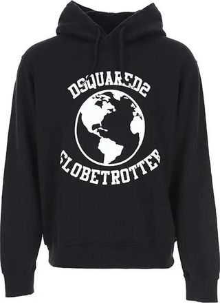 Dsquared2 Gedrukte capuchontrui voor mannen - Heren - Hoodies - Zwart - L - Katoen - Hoodies & sweatvesten