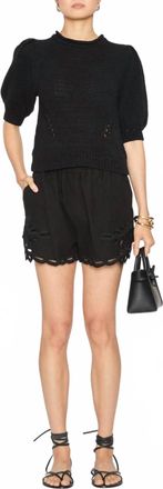 Ulla Johnson Pia Elbow-Length Top In Noir