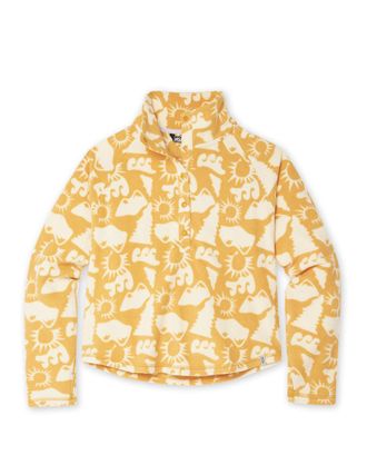 Stio | Womens Turpin Fleece Snap Pullover, Size Medium in Local Honey Alpine Waves