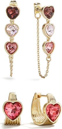 BaubleBar Alexandra Set of 2 Hoop & Front/Back Earrings in Pink at Nordstrom