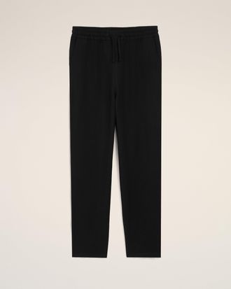 Ami Black Blended Linen Elasticated Waist Trousers Black - XXL - for Men