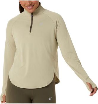 Asics Nagino Run 1/4 Zip L/S Top Laufshirt f&uuml;r Damen | beige
