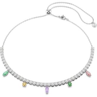 Swarovski x Ariana Grande Multicolor Crystal Charm Necklace in Silver/Multi at Nordstrom