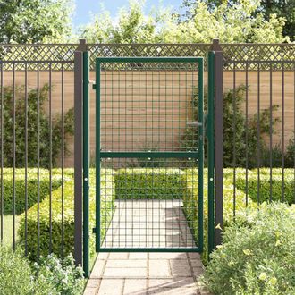 Berkfield Home Durable Fence Gate Steel 100x150 cm Green