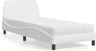 vidaXL Cama Con Colch&oacute;n Cuero Sint&eacute;tico Blanco 80x200 Cm Vidaxl
