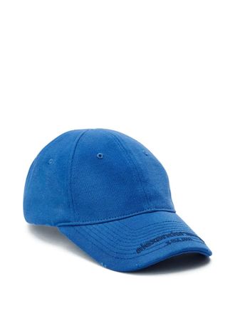 Alexander Wang logo-embroidered distressed baseball cap - unisex - Cotton/Cotton - One Size - Blue