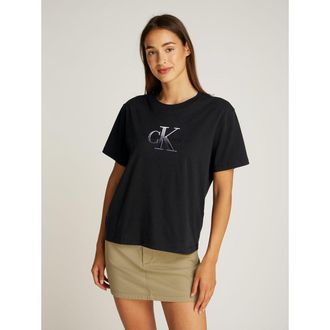 Calvin Klein T-shirt met korte mouwen en ronde hals, logo vooraan