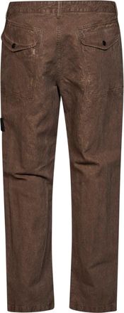 Stone Island Mens Trousers Straight-Leg Corduroy Brown Cotton