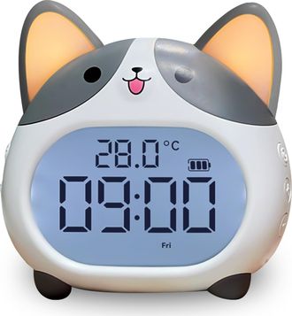 OEM Reloj Despertador Infantil: Un Bonito Reloj Con Forma De Perro, Luz Nocturna, 6 Tonos De Alarma, Funci&oacute;n De Repetici&oacute;n, Temporizador, Indicador De Fec