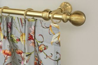 Garesa Gardinenstange »ANDREA« Ø 20 mm 1 läufig-läufig Wunschmasslänge Vorhanggarnitur, verlängerbar, Endknopf Kugel lang, mit Ringen