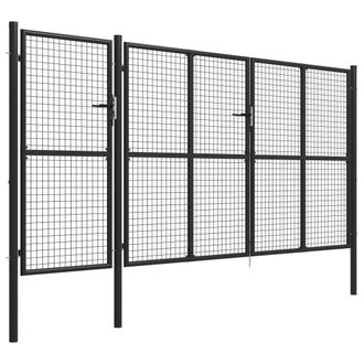 Berkfield Home Garden Gate Steel 400x150 cm Anthracite in Dark Grey