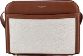 Saint Laurent Reversed Canvas and Leather shoulder bag - Bruin