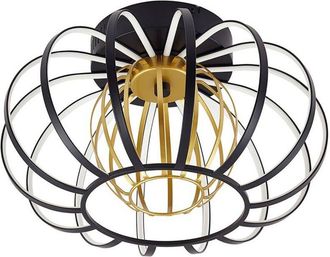 Lucande Lámpara de techo led Birger en Negro Metal - Lucande