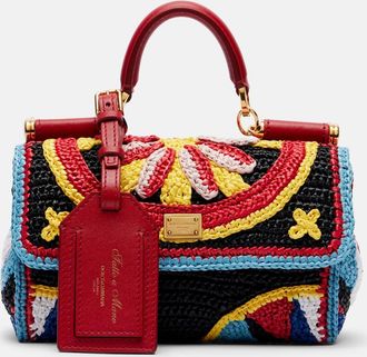 Dolce & Gabbana My Sicily Mini crochet top-handle bag