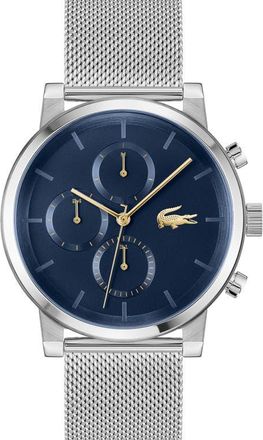 Lacoste Replay Chronograph Mesh Strap Watch, 44mm in Navy at Nordstrom, Size 44 Mm
