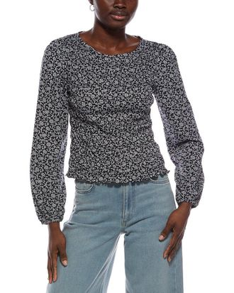 Madewell Bonytail Elbow Sleeve Smocked Top
