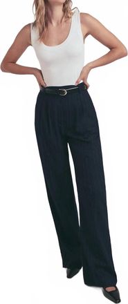 Favorite Daughter Favorite Wide Leg Pants In Navy Pinstripe