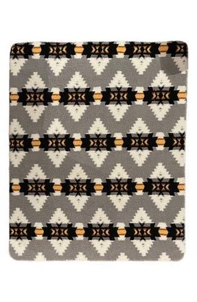 Luxe Faux Shearling Throw Blanket in Grey Print at Nordstrom Rack