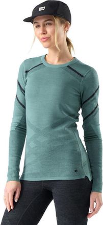 Smartwool Womens Intraknit Thermal Merino Crew Base Layer Top Green XS