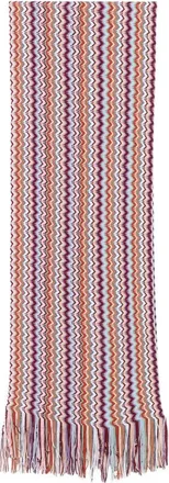 Missoni Zig-zag Pattern Fringed Scarf