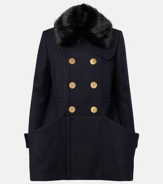 sacai Cappotto in lana melton