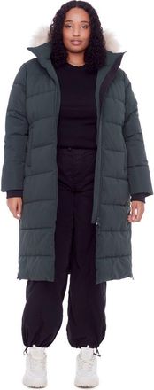 Alpine North KLUANE PLUS SIZE - Vegan Down Ultra Long Winter Parka in Green at Nordstrom, Size 2X