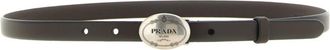 Prada Dark Brown Logo Belt