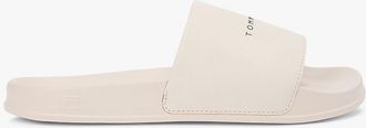 Tommy Hilfiger Mens Tommy Logo Textured Pool Slide - Beige - US 11.5 / EU 45