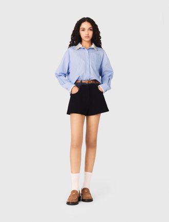 Maje Shirt With Removable Jewel Collar - Blue - Maje
