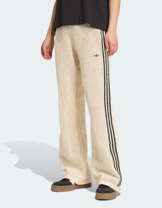 adidas Womens Adidas Originals Womens Premium Crochet Track Pants White - Tan - Size: 2XL